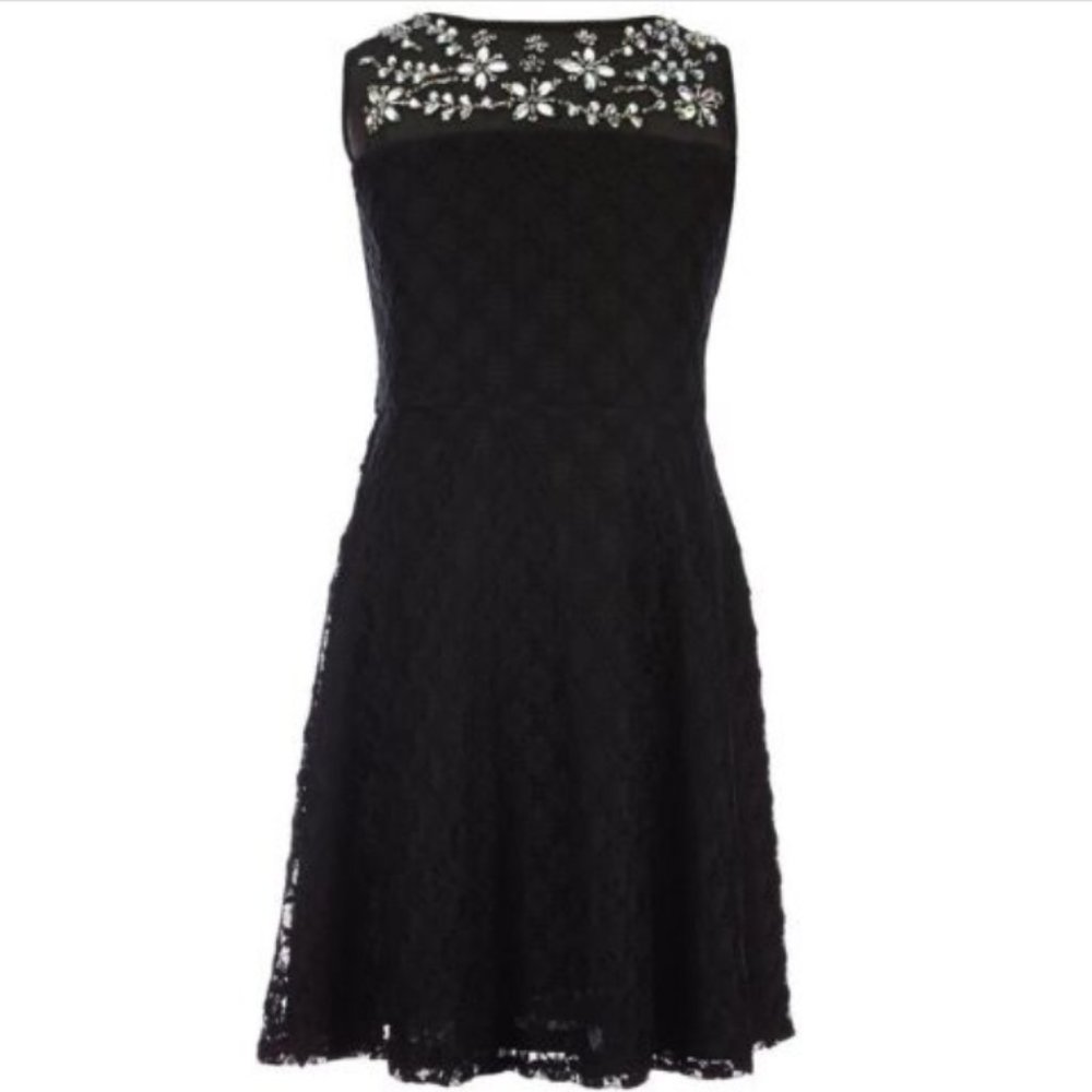 Tween Diva by Rare Editions Girls' Jeweled Illusion Neckline Dress